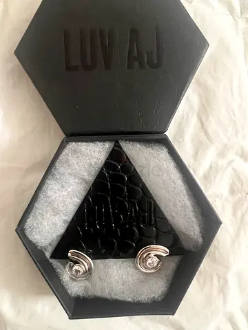 Luv Aj Wave Bezel Twist Stud Earrings and Luv Aj Milan Bead Stud Earrings Brand-new not used