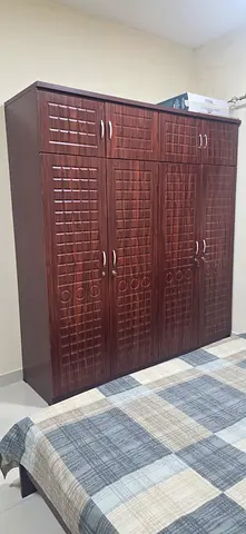 Solid Wooden 4-Door Wardrobe / Armoire in Good Condition