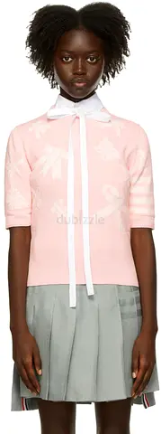 Thom Browne New York Pink Knit Sweater Top