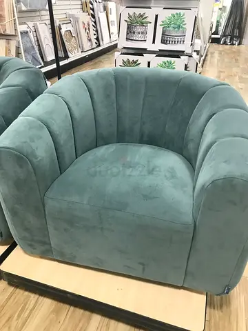 Plush Teal Velvet Accent Armchair - Single Seater