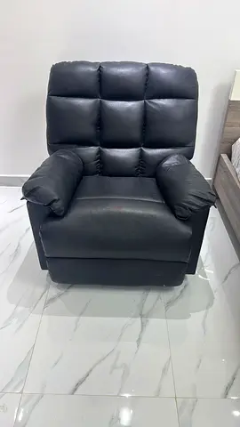 Danube Black Leather Recliner Armchair - Comfortable Single Seater