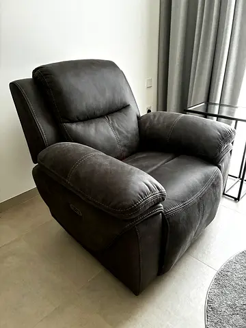 Electric Recliner Chair Comfortable Dark Grey Armchair - Single Seat Home Centre Kenoha