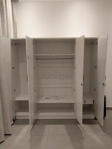 White 4-door Wardrobe / Armoire in Good Condition