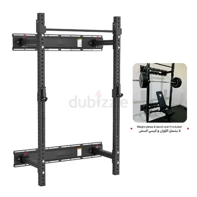 YALLA Folding Wall Squat Rack – 400kg | Space-Saving Home Gym