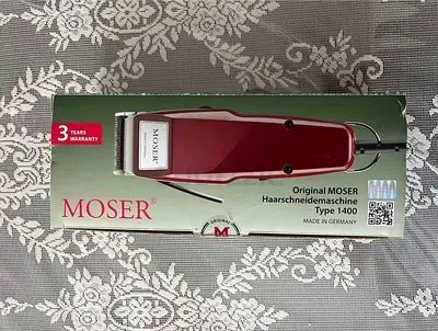 MOSER Type 1400 Professional Hair Clipper - Red (Made in Germany)