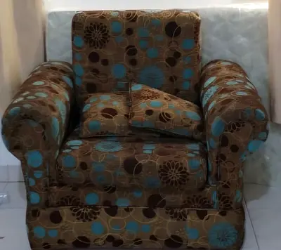 Single Armchair - Upholstered Floral Pattern, Good Condition