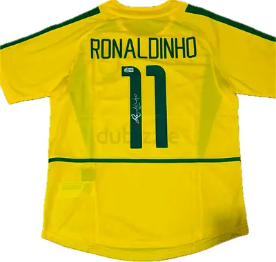 Ronaldinho Brazil 2002 World Cup Winner – Personally Signed Jersey | Beckett COA