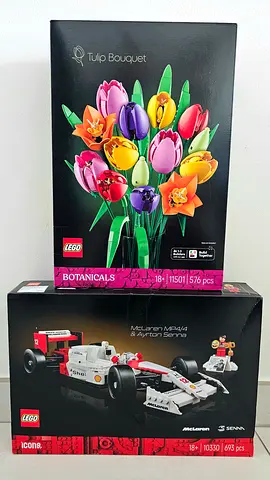 LEGO Botanical Tulip Bouquet (11501) & McLaren MP4/5A Senna (10330) - New in Box