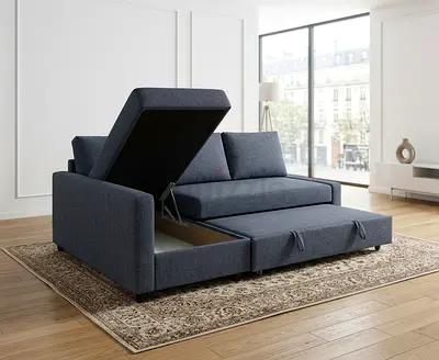 L-Shape Sofa Bed with Storage – Brand New Condition