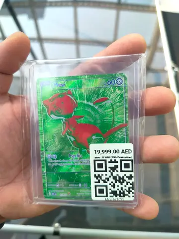 Rare Holofoil Mew Pokémon Card (Mint, Graded Sleeve) - Collectible