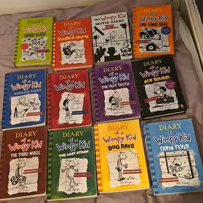 Collection of 12 Diary of a Wimpy Kid books - assorted titles (hardcover/paperback)