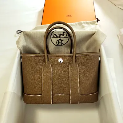 Hermes Neo Garden Party Mini Etoupe Gold Hardware G Stamp
