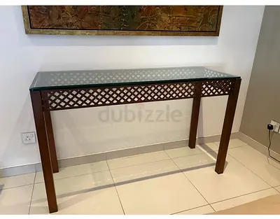 Table with glass and metal frame