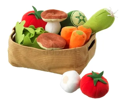 Play Food Set with Storage Basket - IKEA Vegetables and Fruits EARLY development learning