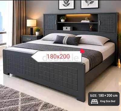 Brand New Wood Bed King Size With Medicle Mattress