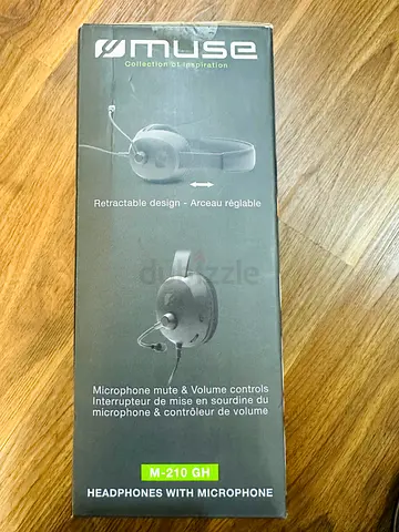 Muse M-210 GH Headphones with Microphone - Retractable Design