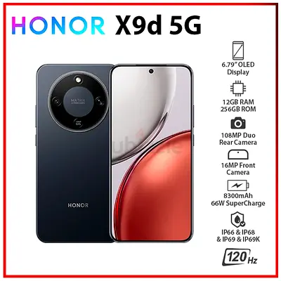 HONOR X9d 5G - 12GB RAM, 256GB, 6.79" OLED, 108MP, 8300mAh (Brand New/Available)