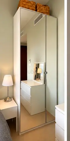 IKEA PAX mirrored wardrobe - 2-door, white, good condition