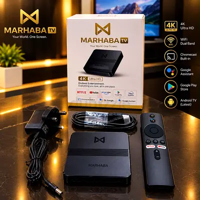 Marhaba TV Android TV Box 4K Ultra HD with Chromecast & Remote
