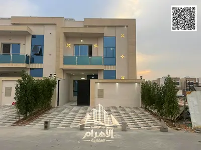 Townhouse for sale in Ajman | Al Helio 2 area | 5 bedrooms, a majlis, a living room, a roof terrace, and a maid’s room | Freehold for all nationalitie