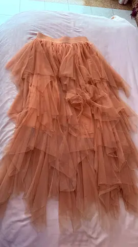 Peach layered tulle long skirt - from San Francisco
