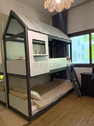 Kids House Bunk Bed – Wooden Double Bed with Ladder