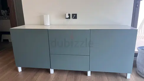 Minimalist 3-door Sideboard / Storage Cabinet in Grey and White