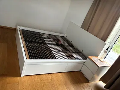 ikea malm king storage bed with ikea mattress like new