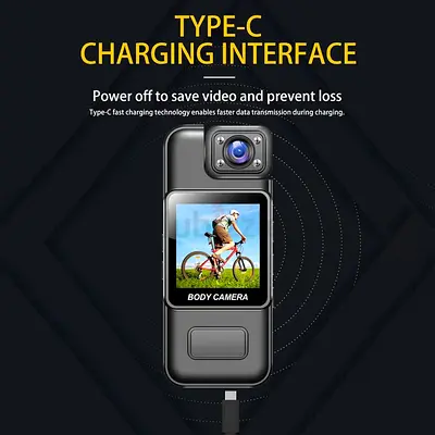 Compact HD Body Camera with Type-C Charging - Wearable Video Recorder