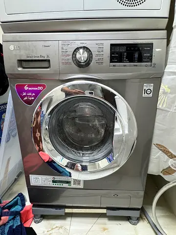 LG Front Load Washing Machine - 8kg, Silver, Good Working Condition