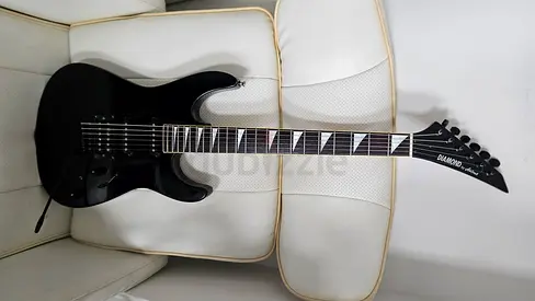 For Sale: Vintage 1980s Diamond by Aria Pro II Superstrat (MIK) – Black / Sharkfin Inlays