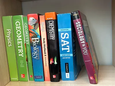 Collection of High School Textbooks: Physics, Geometry, Biology, Chemistry, SAT, Sociology