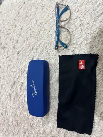 Ray-Ban Clear Blue Frame Prescription Glasses with Case