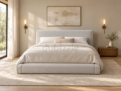 Smoky white thick super king bed