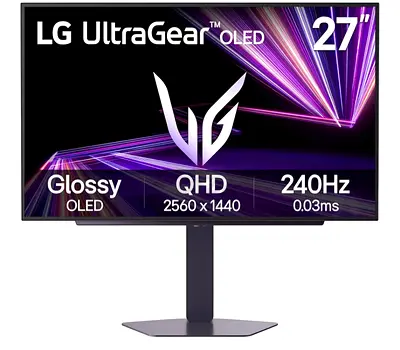 LG 27GX704A-B 27-inch Ultragear QHD (2650x1440) OLED Gaming Monitor 240Hz, 0.03ms, NVIDIA G-Sync Com