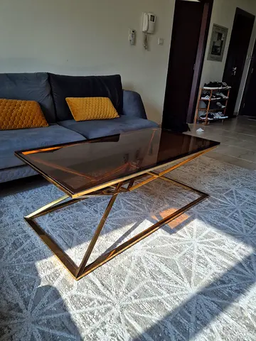 Gold & Smoked Glass Coffee Table