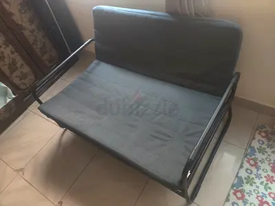 IKEA Compact 2-seater sofa bed / futon with metal frame - good condition