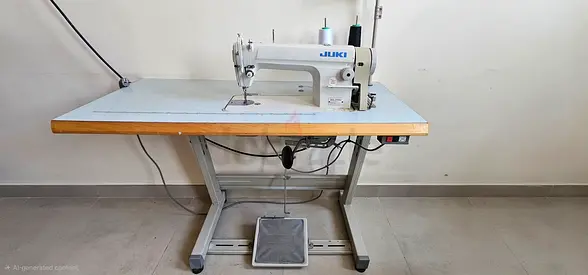 Juki Industrial Sewing Machine with Table and Pedal - Ready to Use