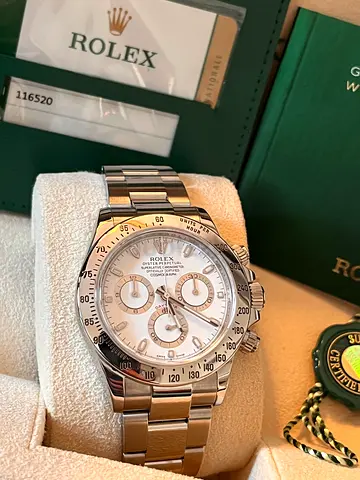 Rolex 116520 Daytona 2016 APH error choromalight dial, box and papers.