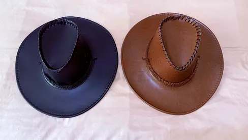 Pair of Cowboy Hats — Black and Brown, Good Condition