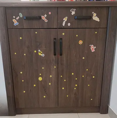 Wooden Storage Cabinet / Shoe Cabinet with Two Drawers