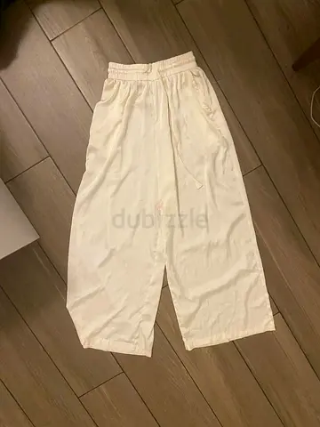 white silk pants
