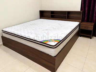 King size bed with PAN mattress and side table