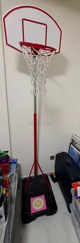 Adjustable Portable Basketball Hoop with Base - Good Condition