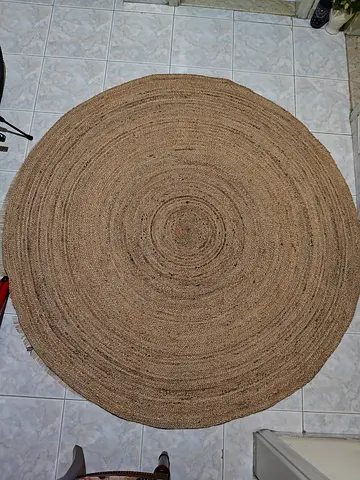 Natural Jute Rug Hand Braided | 200 cm | Beige