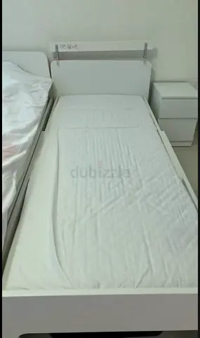 IKEA SLAKT extendedable bed with mattress and safe guard 200cm ×80cm