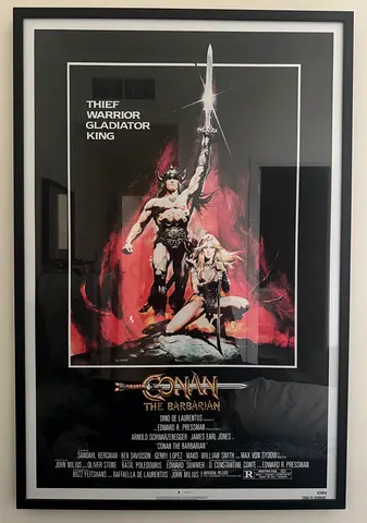 Conan the Barbarian framed 1982 movie poster