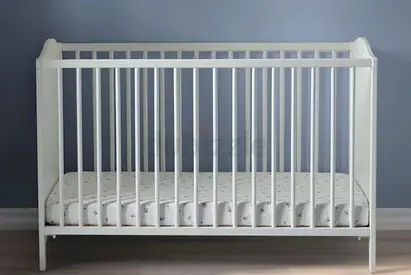 IKEA SNIGLAR/standard baby cot - white wooden crib, good condition including mattress