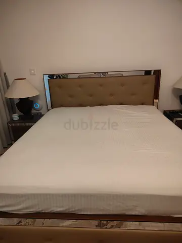 BED  MATTRESS AND SIDE TABLES