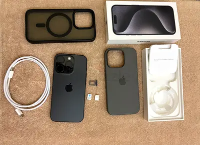 iPhone 15 Pro [Physical Dual Sim] 256GB - Space Black, with Box & Accessories